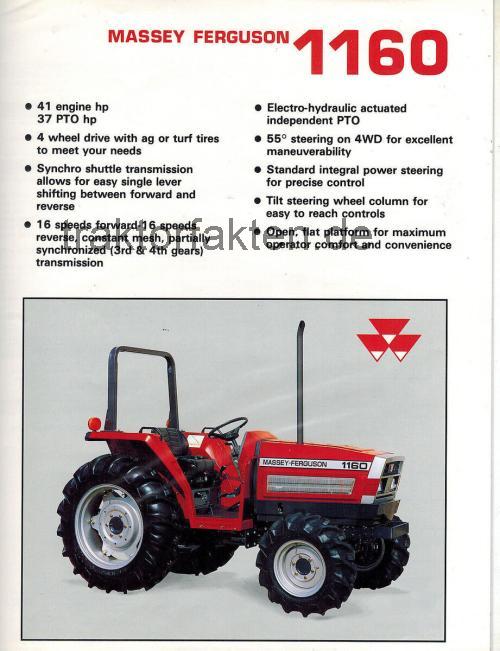 Massey Ferguson 1160  technische daten 