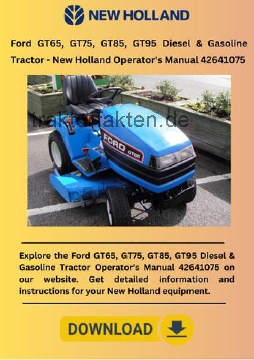 New Holland GT85 technische daten 